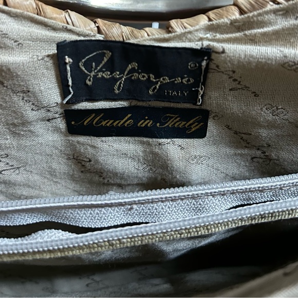 Pier Giorgio • Vintage • Brown • Wicker •  Bamboo Straw • Handbag - Picture 12 of 16